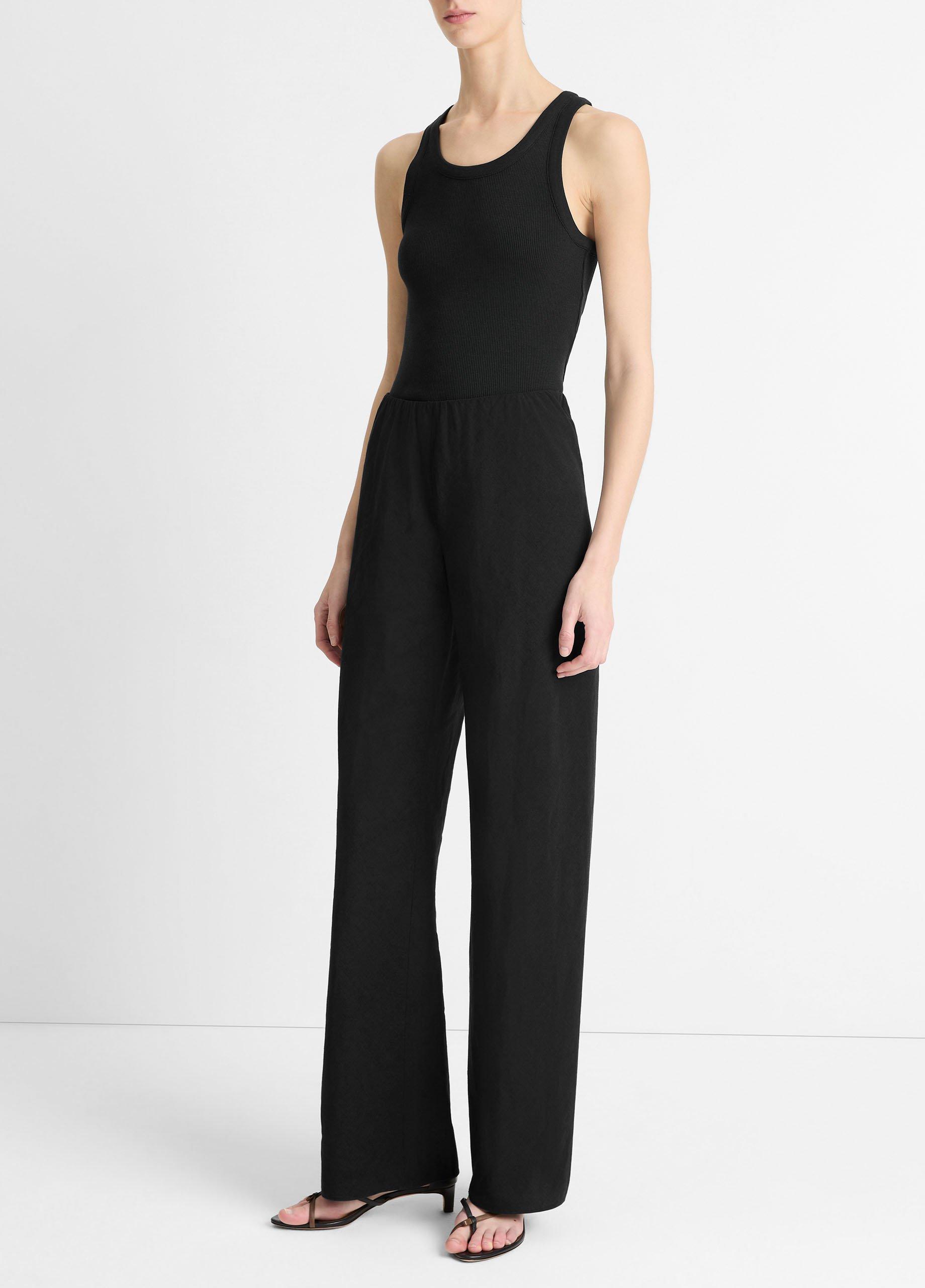 Colette High-Rise Cotton & Linen-Blend Bias Pant image number 1