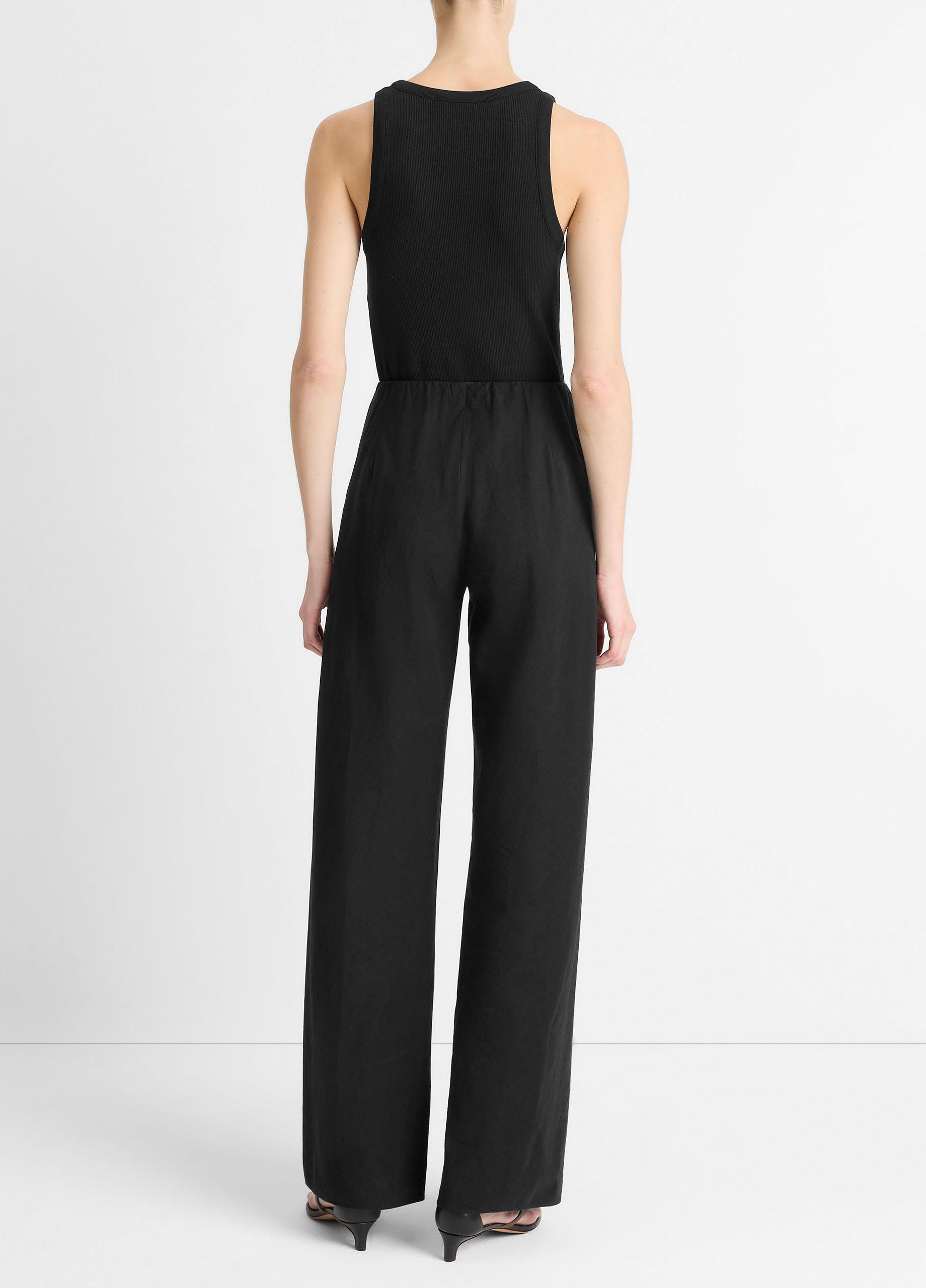 Cotton-Blend High-Waist Bias Pant in Trousers | Vince