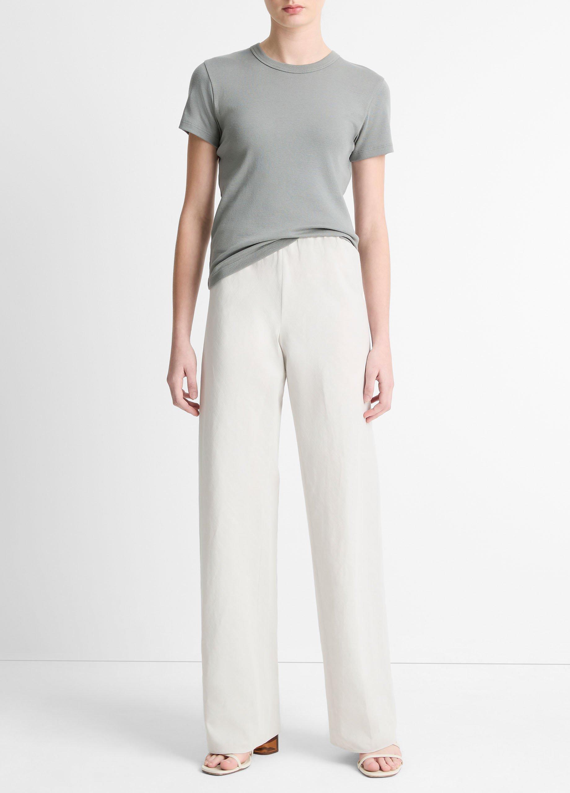 Colette High-Rise Cotton & Linen-Blend Bias Pant