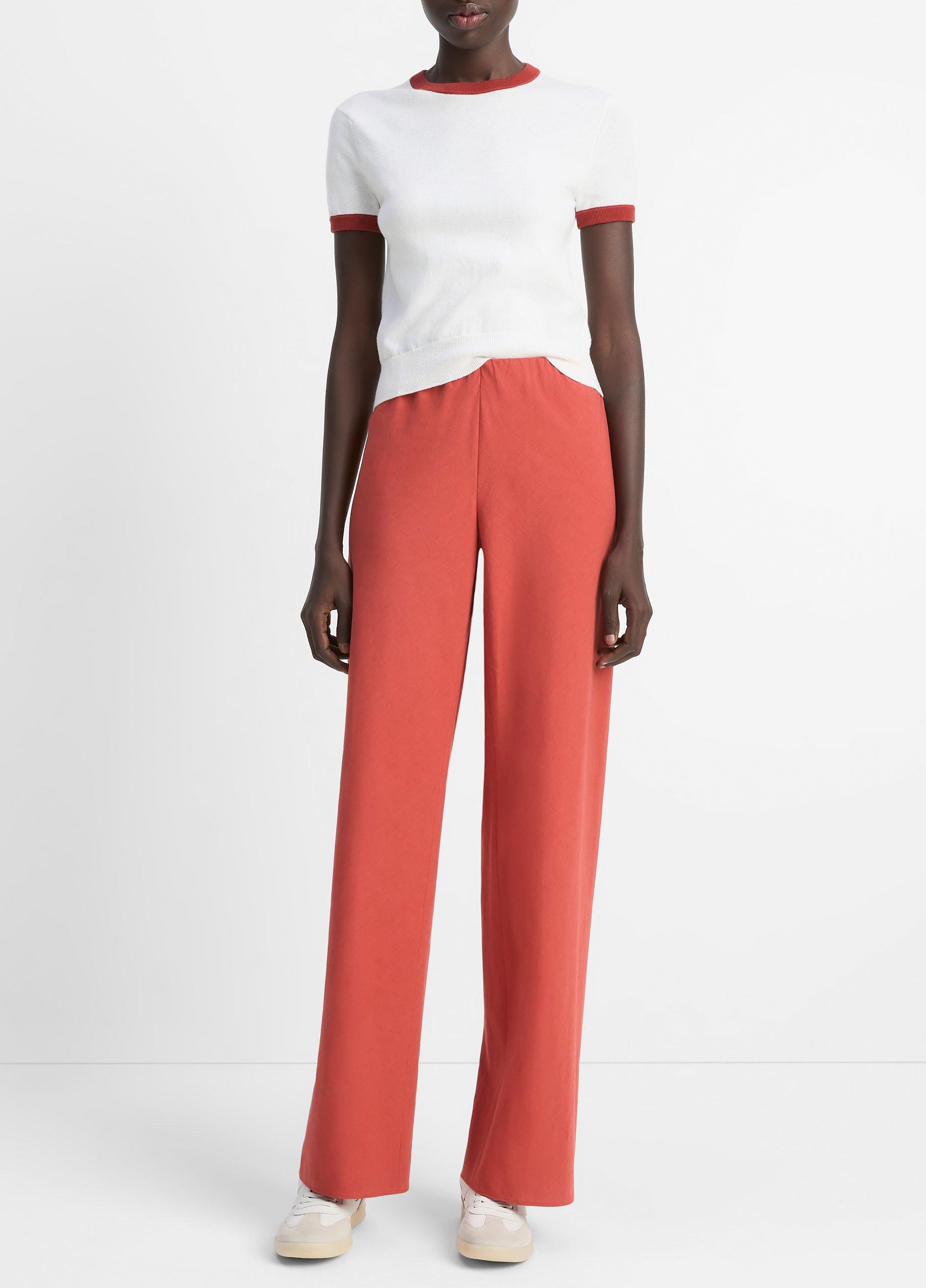 Colette High-Rise Cotton & Linen-Blend Bias Pant