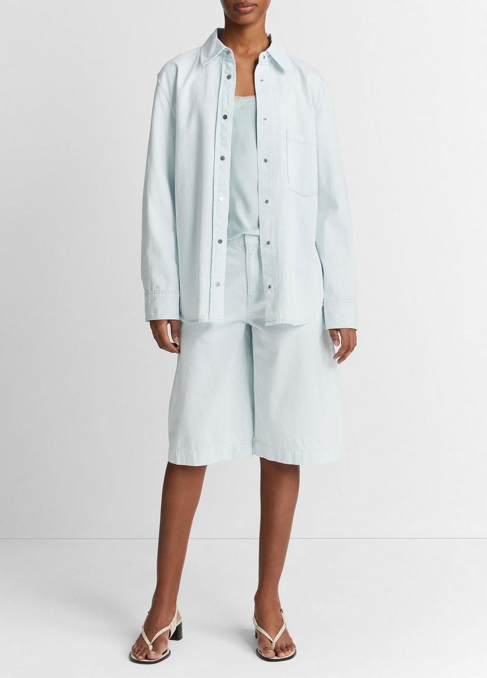 Cotton Twill Snap-Front Overshirt in Shirts & Tees | Vince Cotton Twill Snap-Front Overshirt in Shirts & Tees | Vince