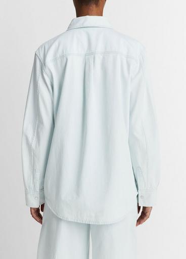Cotton Twill Snap-Front Overshirt image number 3