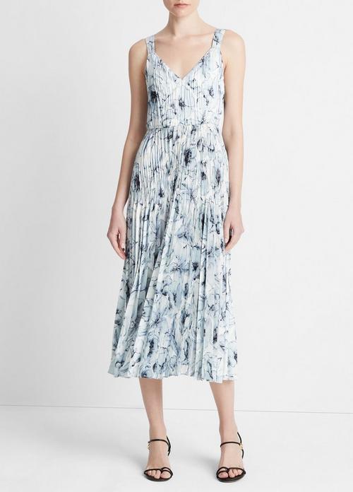 Washed Lily Pleated V-Neck Dress