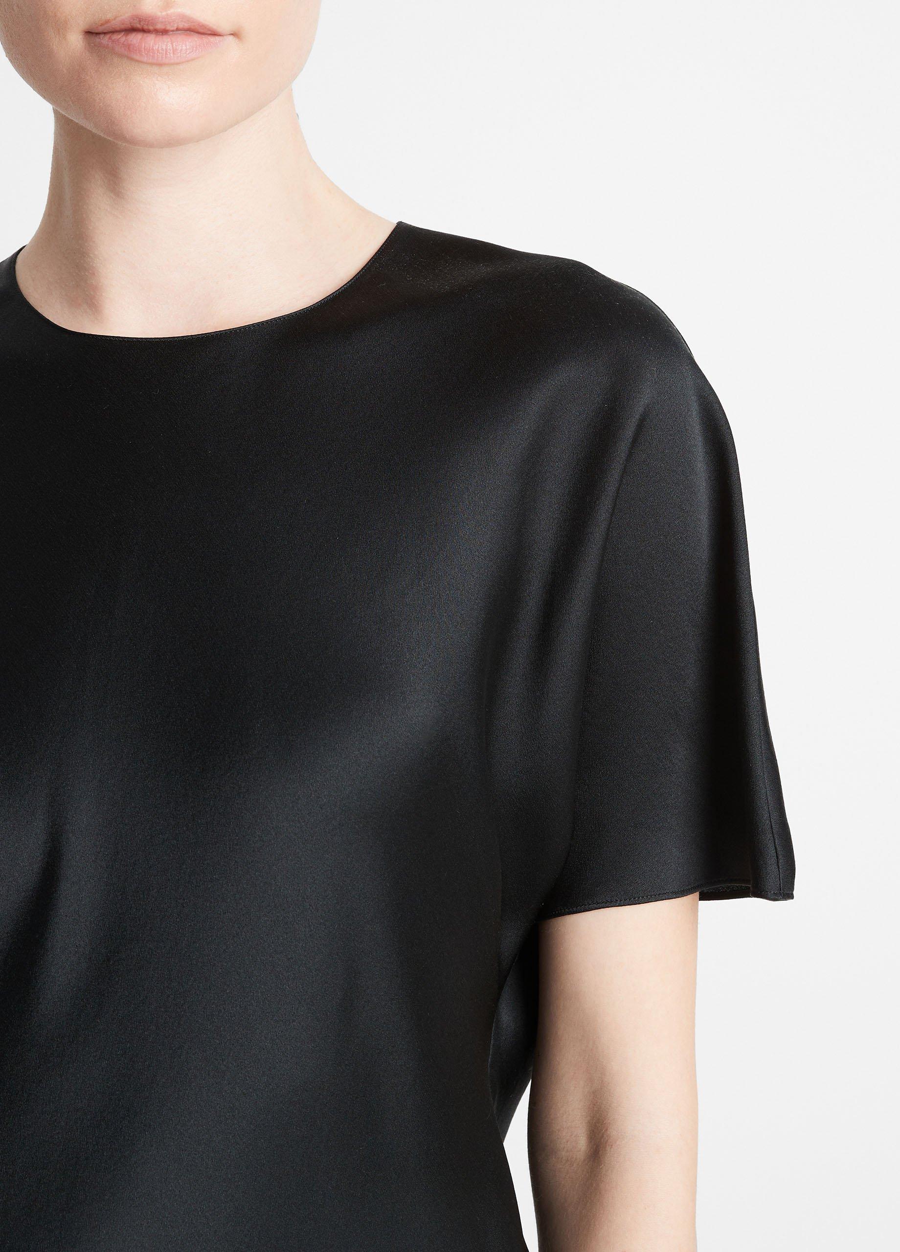 Silk Satin Bias T-Shirt in Vince Products Women | Vince
