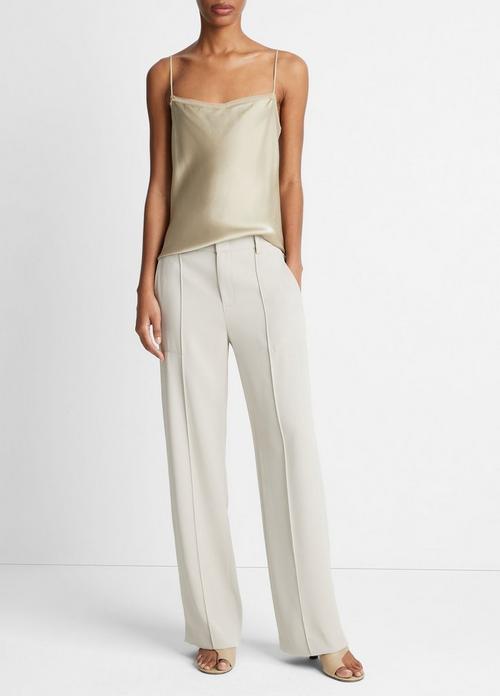 Chiffon-Trim Silk Camisole