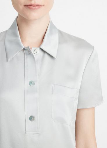 Silk Short-Sleeve Polo Shirt image number 1