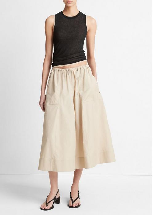 Cotton Zip-Pocket Utility Skirt