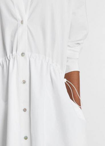 Cotton Drawcord Ruched Shirt Dress image number 1