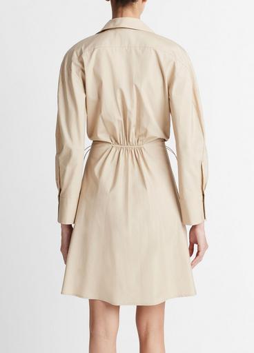 Cotton Drawcord Ruched Shirt Dress image number 3