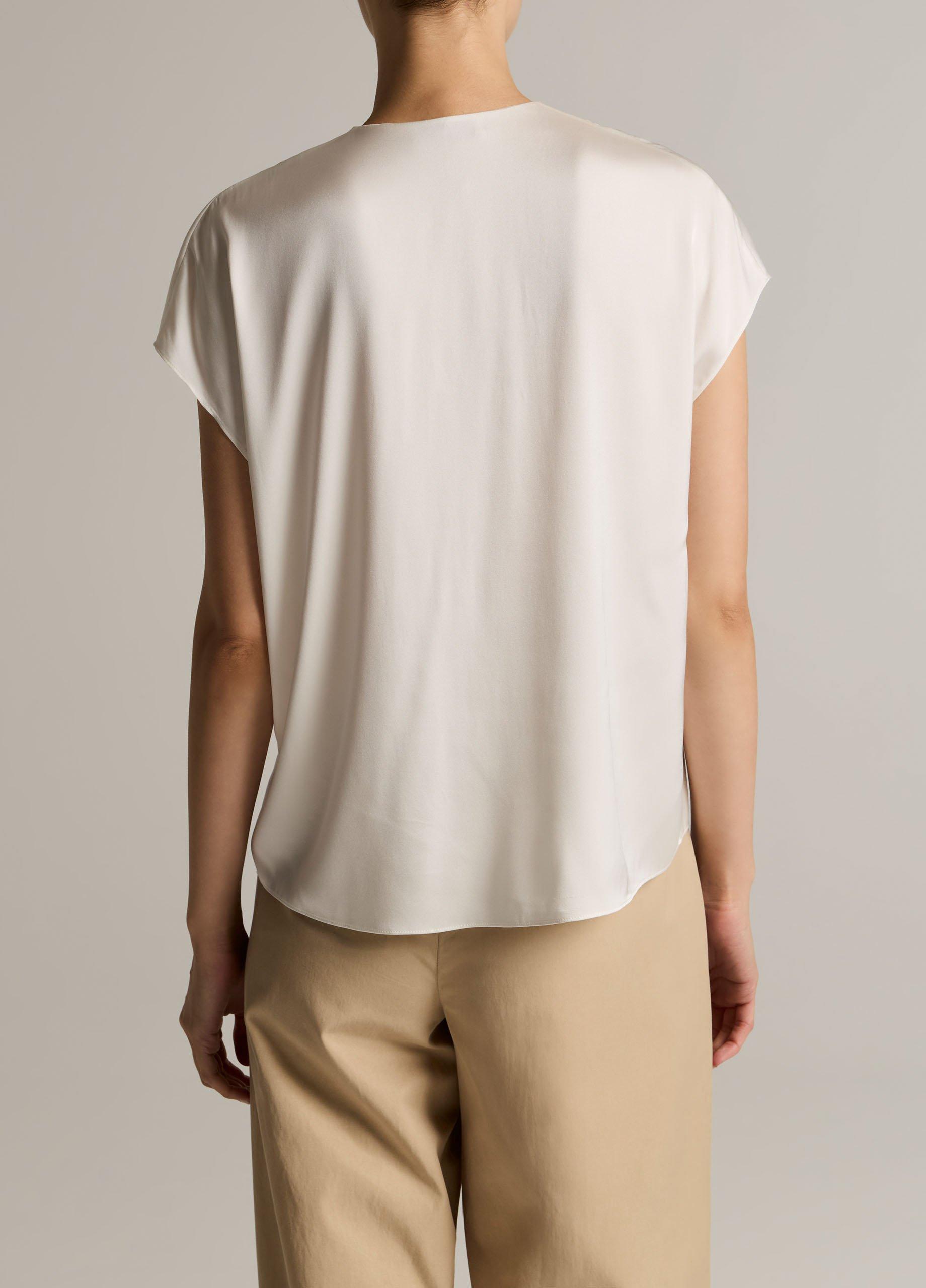 Silk-Blend Double V-Neck Top image number 2