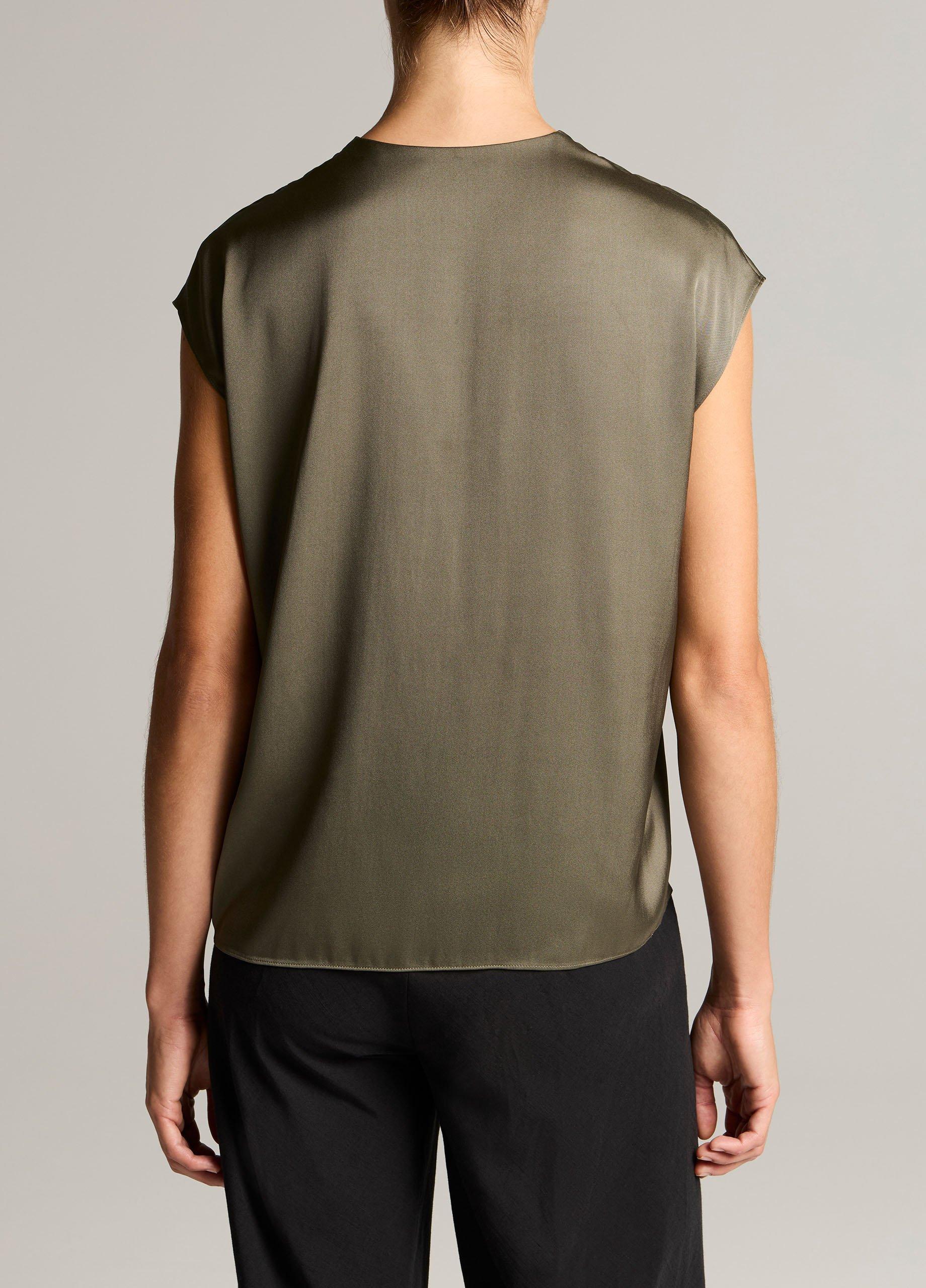 Silk-Blend Double V-Neck Top image number 2