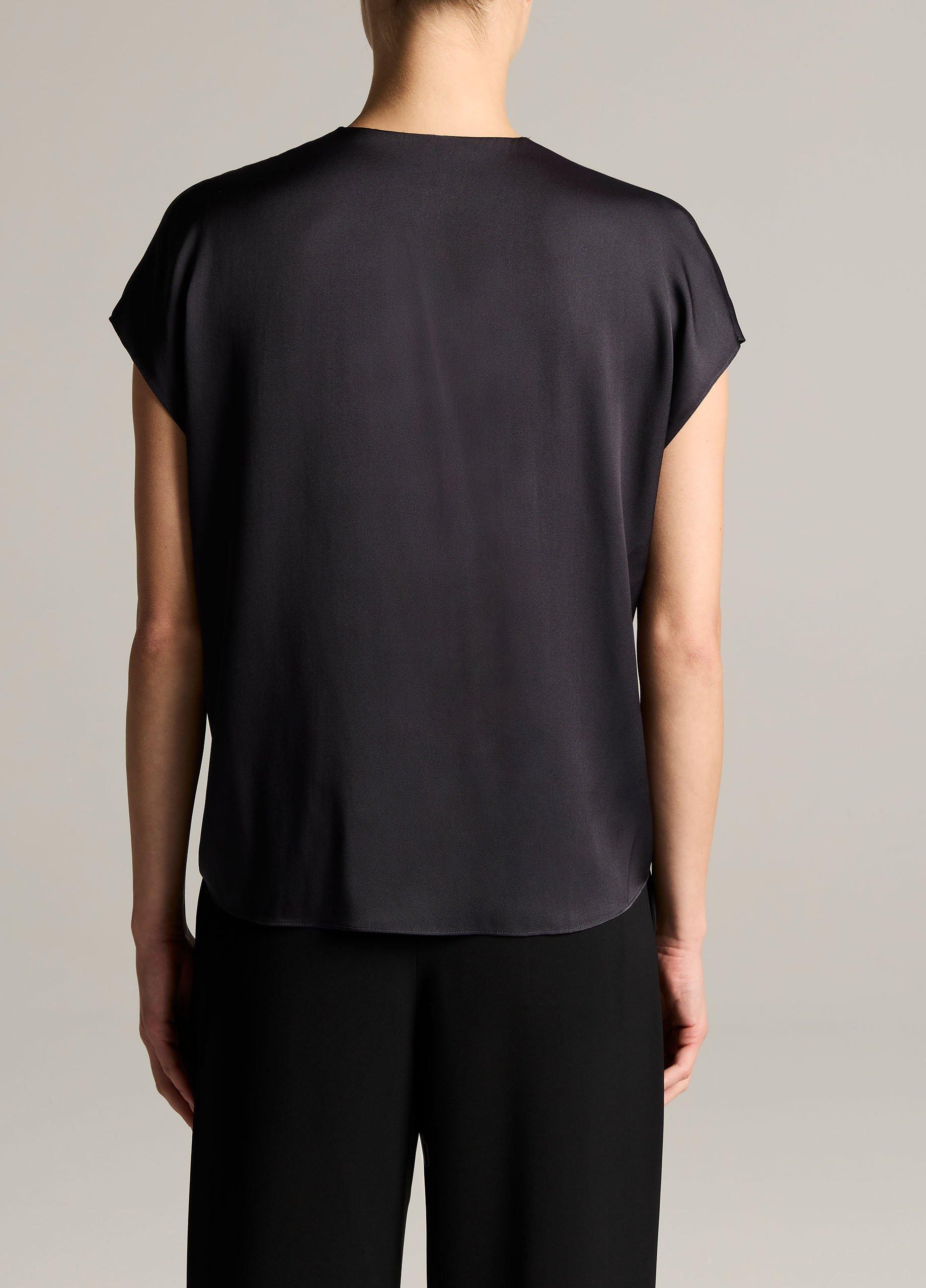 Silk-Blend Double V-Neck Top image number 2