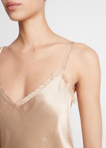 VINCE Draped crinkled-satin camisole