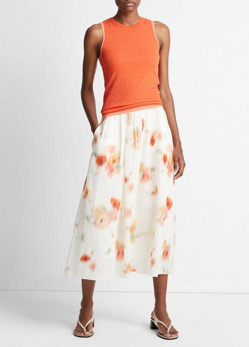 Poppy Blur Gathered Skirt