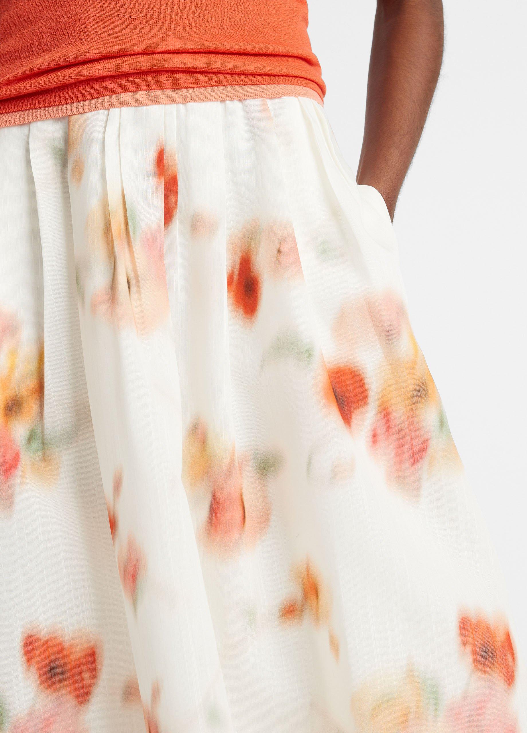 Poppy Blur Gathered Skirt