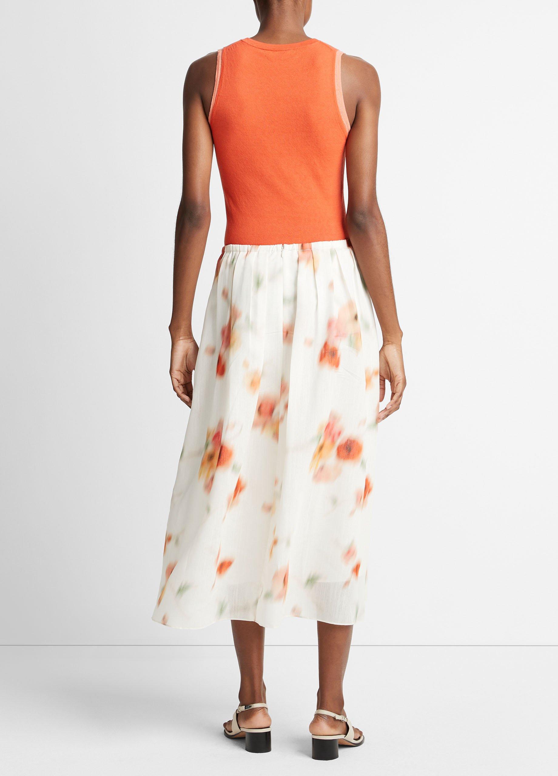 Poppy Blur Gathered Skirt