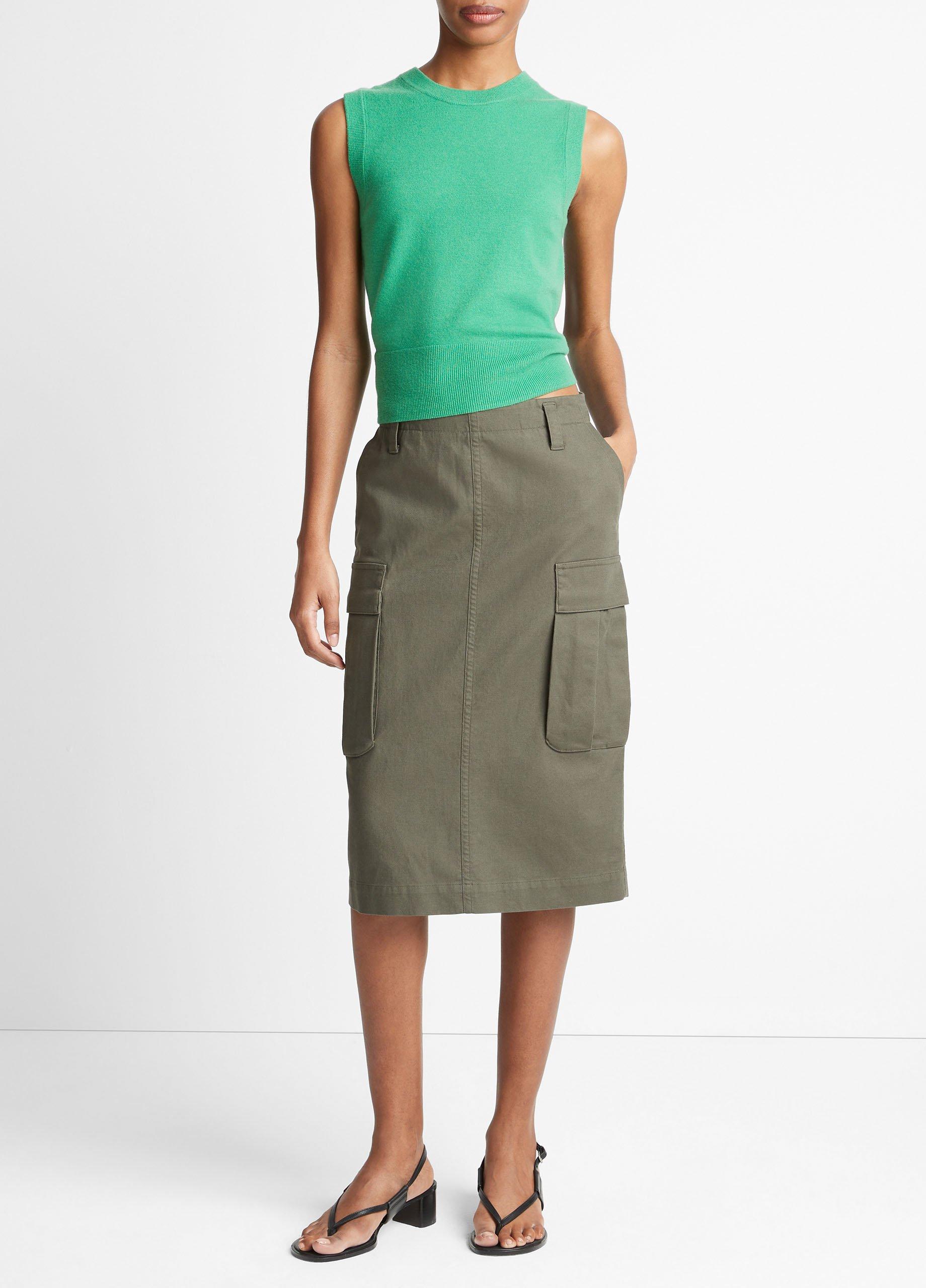 Wool-Blend Crew Neck Shell in Sweaters | Vince