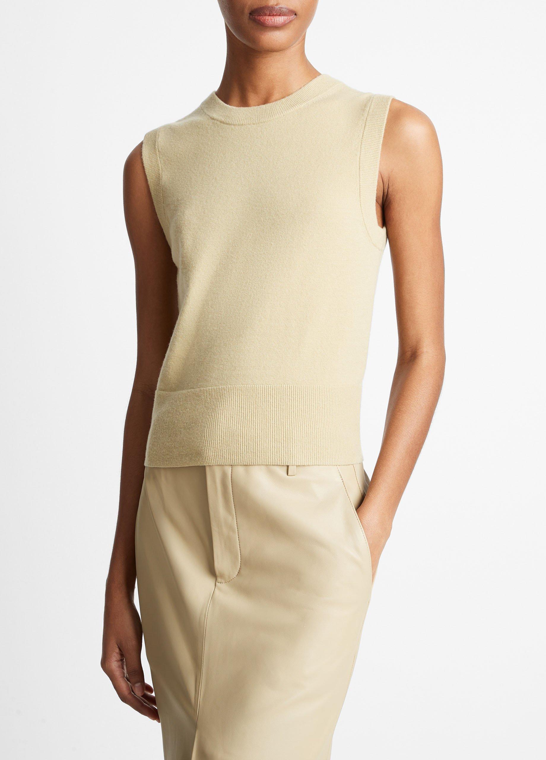 Wool-Blend Crew Neck Shell in Crew Neck | Vince