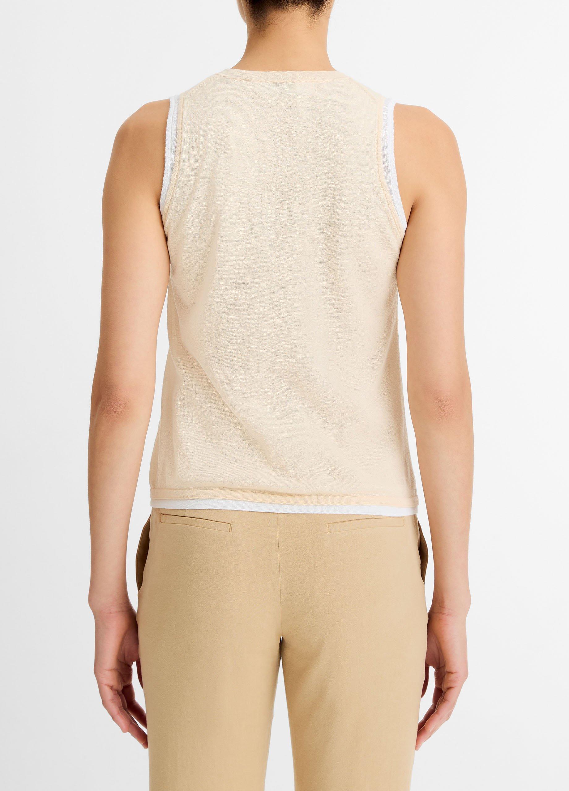 Theory - Ꭲheory DRAWSTRING TOP DOUBLE KNIT LT / S Double-Layer Knit Shell in Tank Tops | Vince