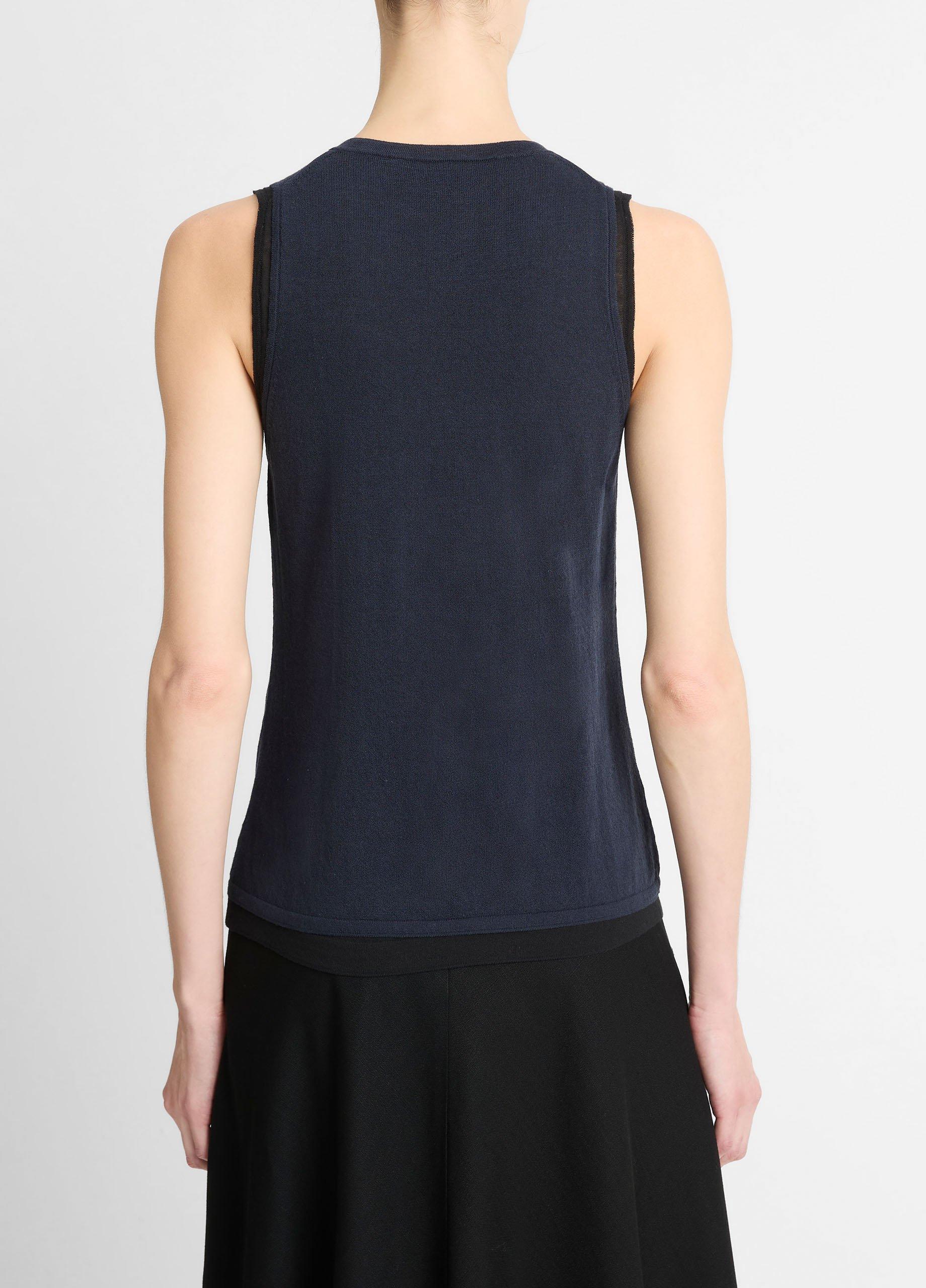トップス CONP Double-Layer Hollow Top Double Layer Slinky Racer Neck Top | boohoo