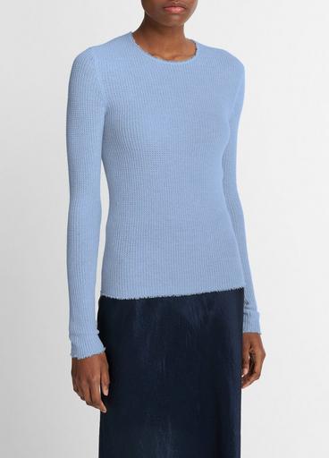 Waffle-Stitched Cashmere-Silk Sweater image number 2