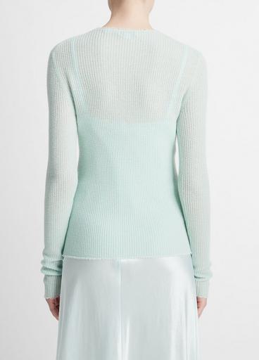 Waffle-Stitched Cashmere-Silk Sweater image number 3