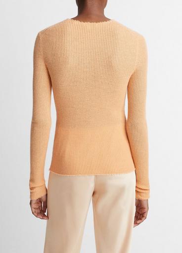Waffle-Stitched Cashmere-Silk Sweater image number 3