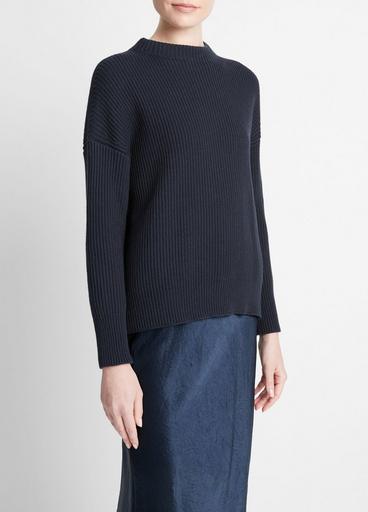 Ribbed Cotton-Cashmere Funnel Neck Sweater image number 2