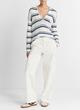 Striped Rack-Ribbed Cotton Pullover image number 0
