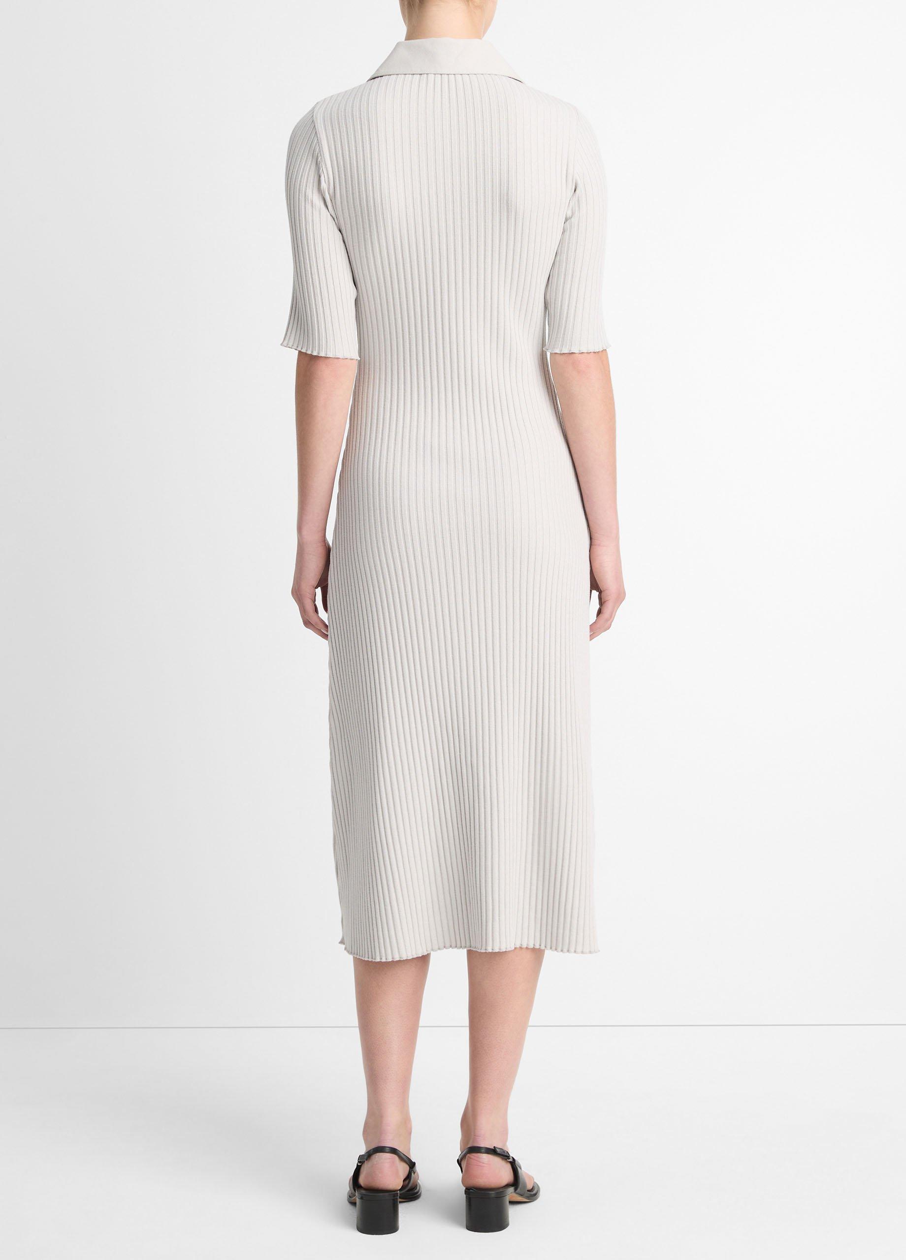 Ribbed-Cotton-Blend-Polo-Dress