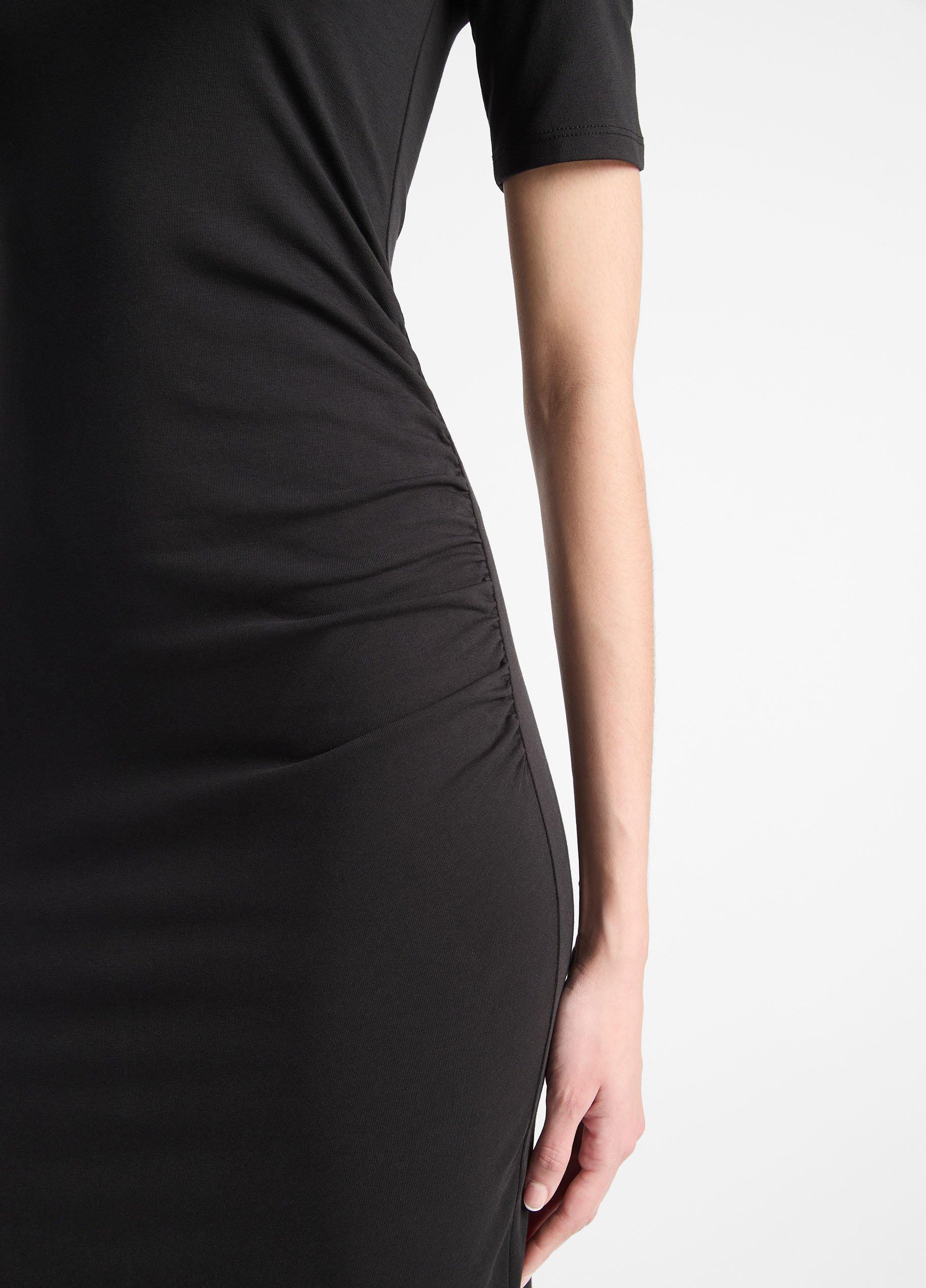 Pima Cotton-Blend Side-Drape Dress in Dresses | Vince