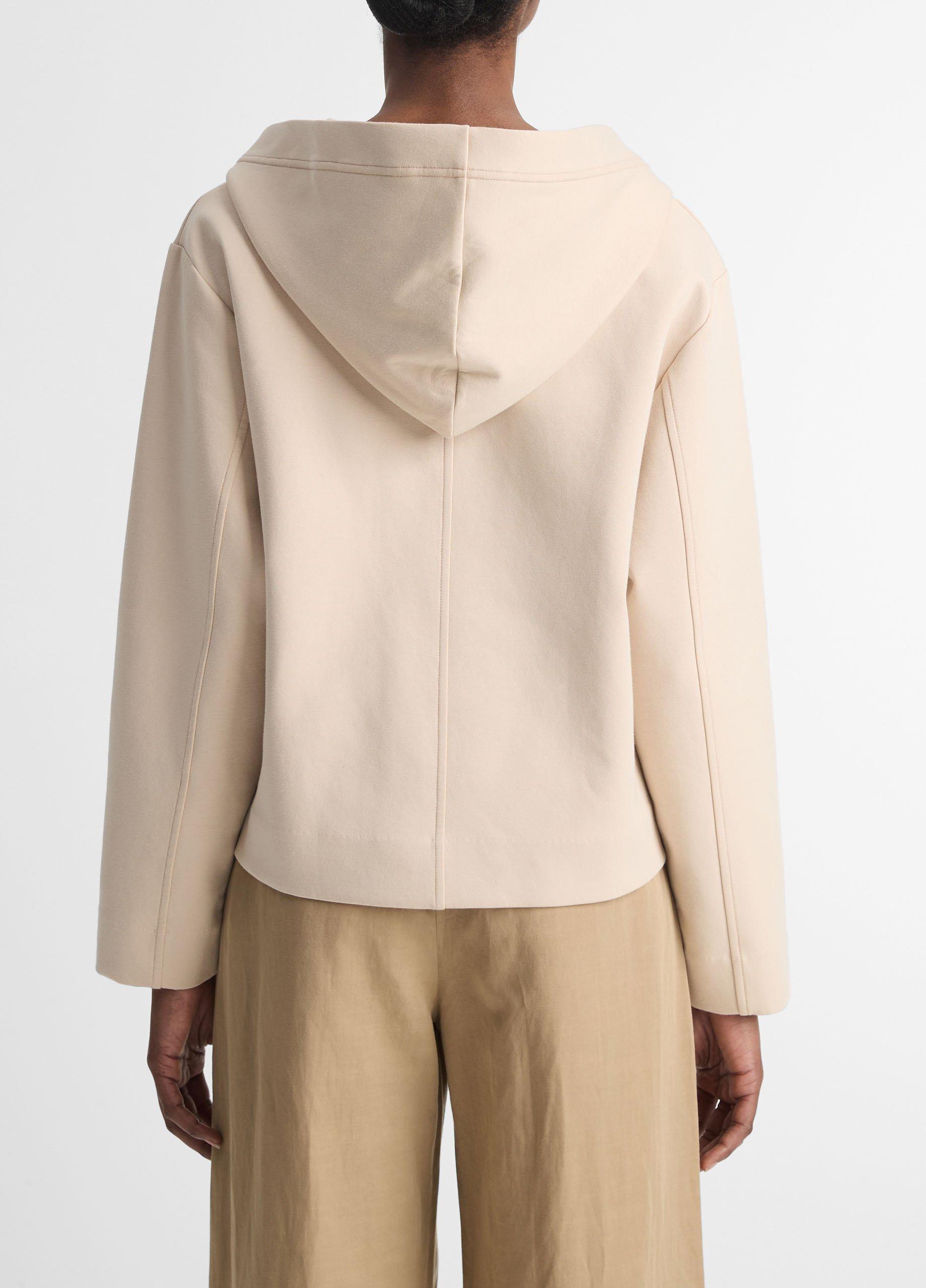 Cotton-Blend Cropped Zip-Up Hoodie in Jackets & Outerwear | Vince