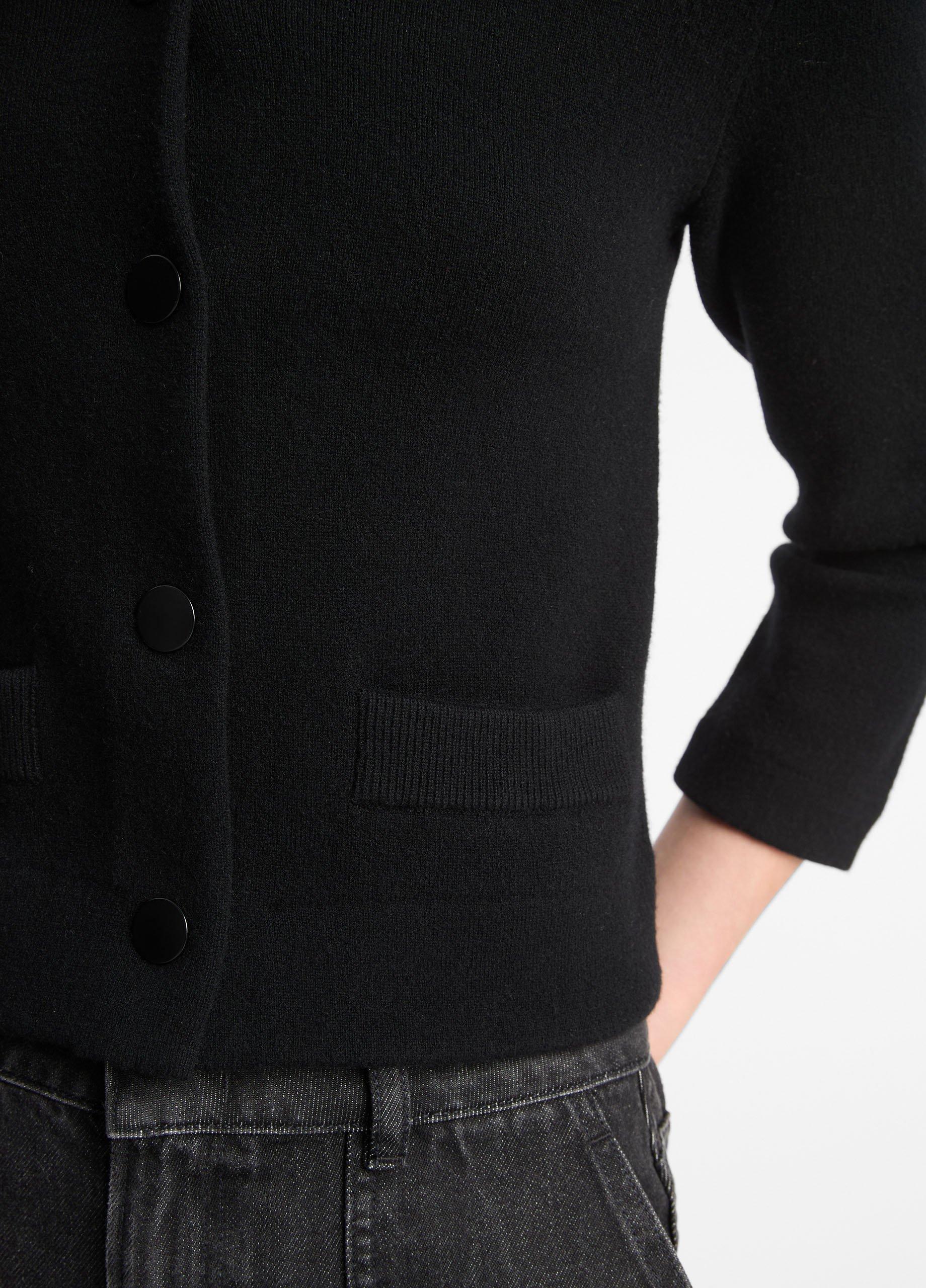 Wool-Blend Shrunken Snap Cardigan image number 1