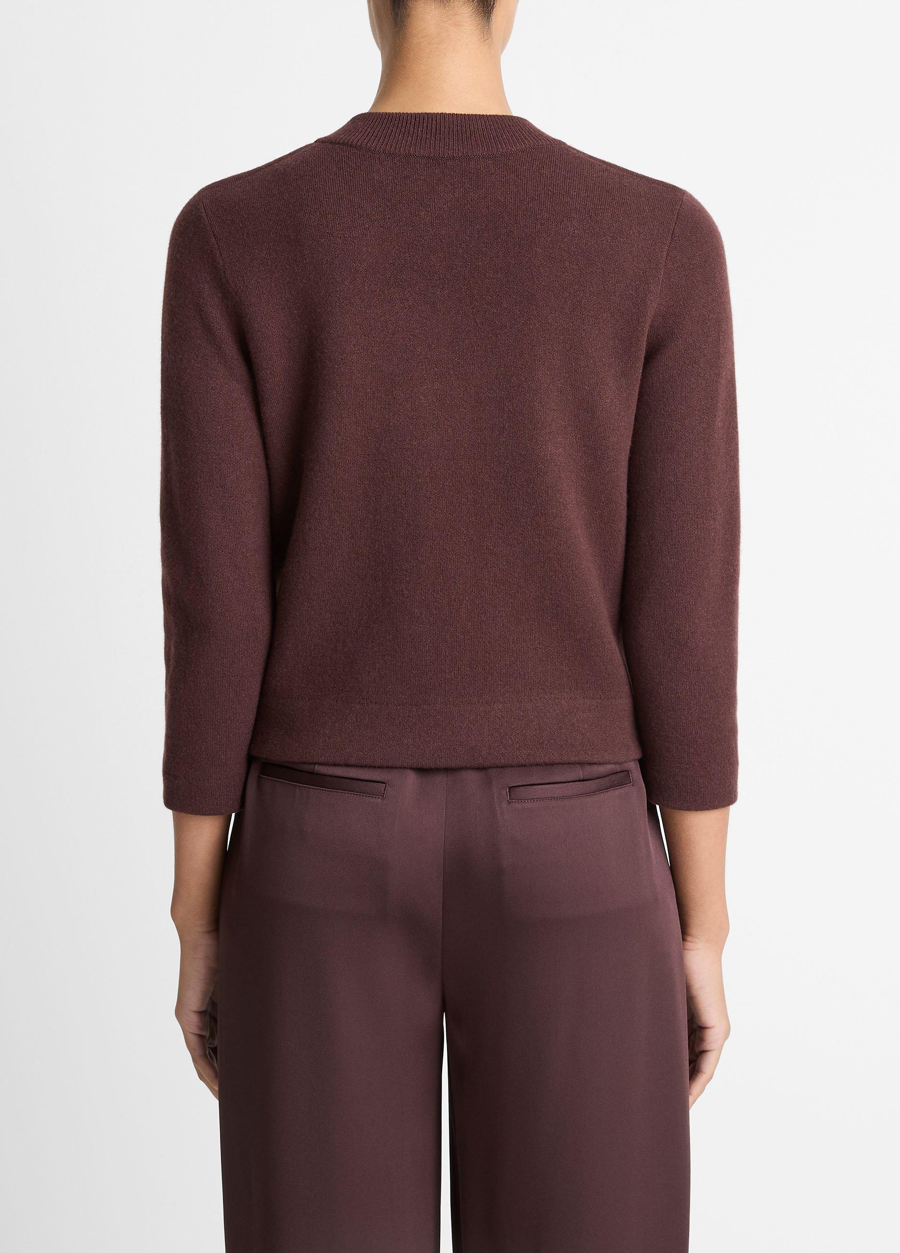 絹 Wool-Blend Shrunken Snap Cardigan in Cardigans | Vince