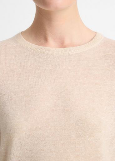 Tissue-Weight Linen-Blend Crew Neck Sweater image number 1