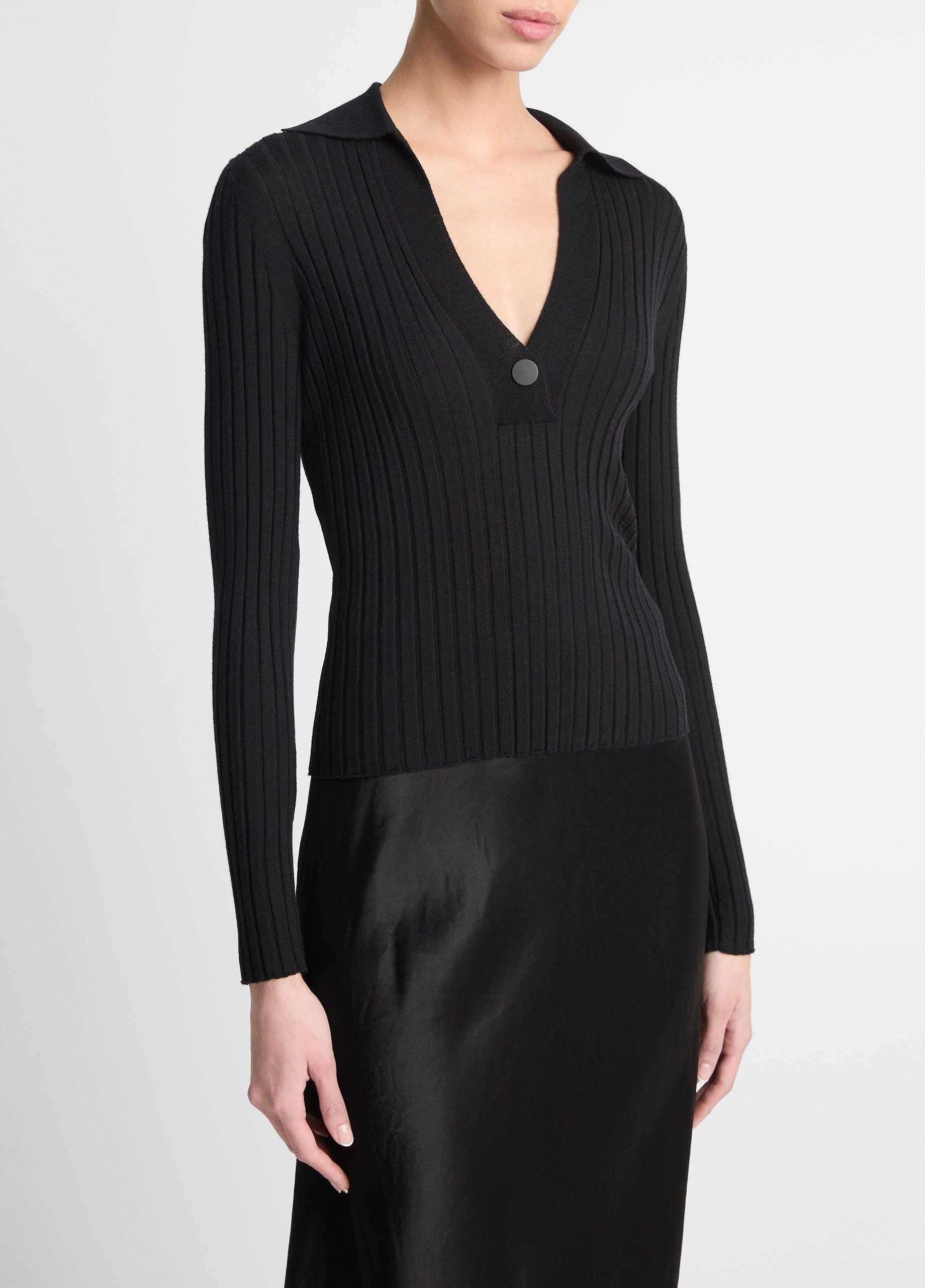 Vince offers Brushed V-Neck Polo Alpaca & Wool-Blend Sweater