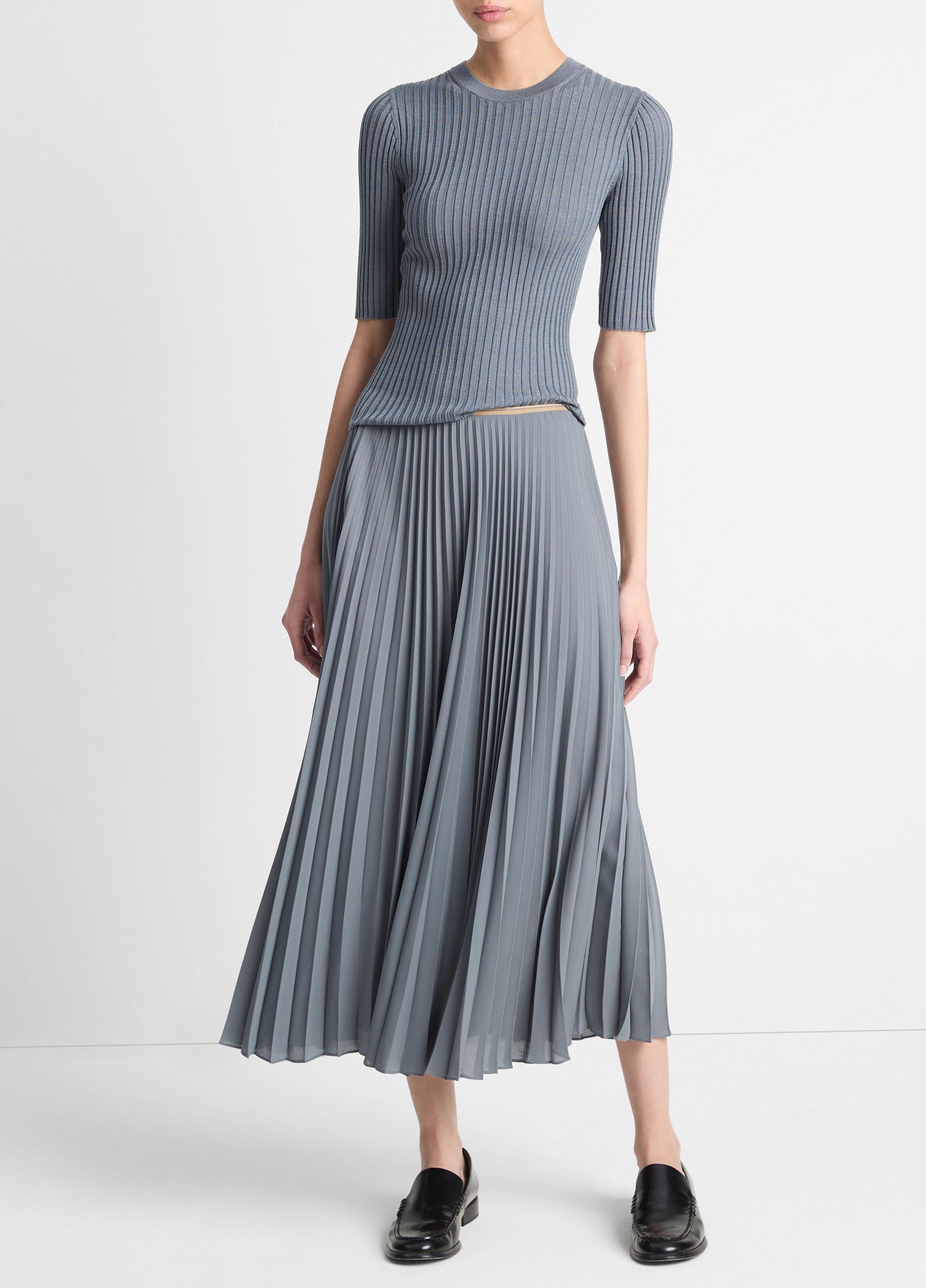 Italian Wool-Blend Snap Elbow-Sleeve Top image number 0