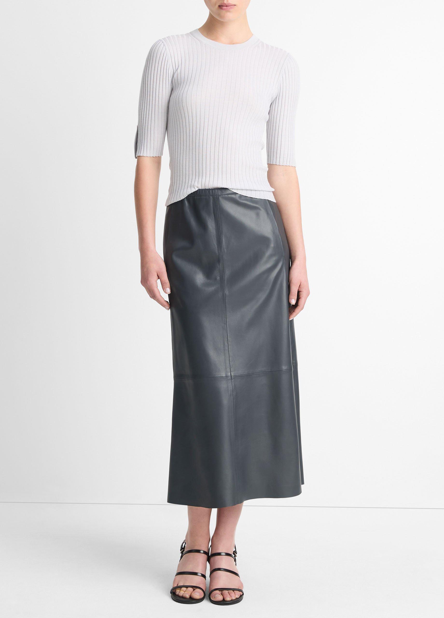 Italian Wool-Blend Snap Elbow-Sleeve Top image number 0