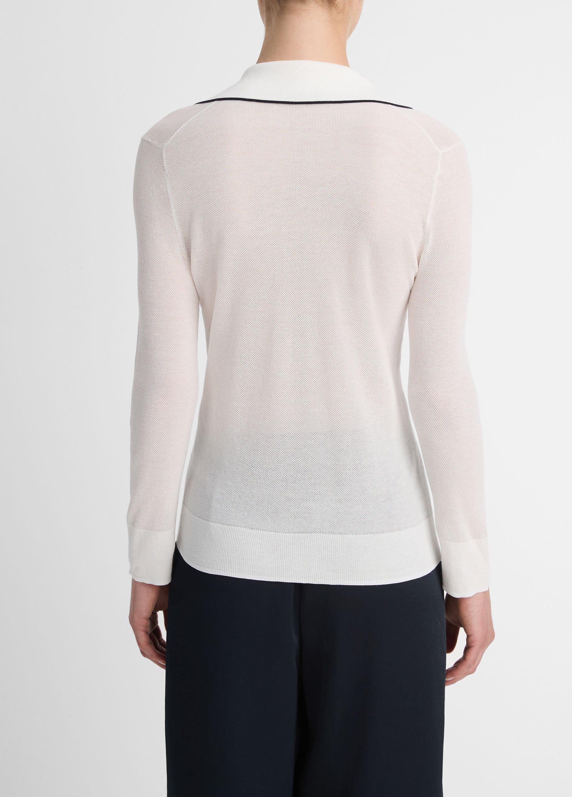 Italian Cotton Piqué Polo Shirt in Sweaters | Vince