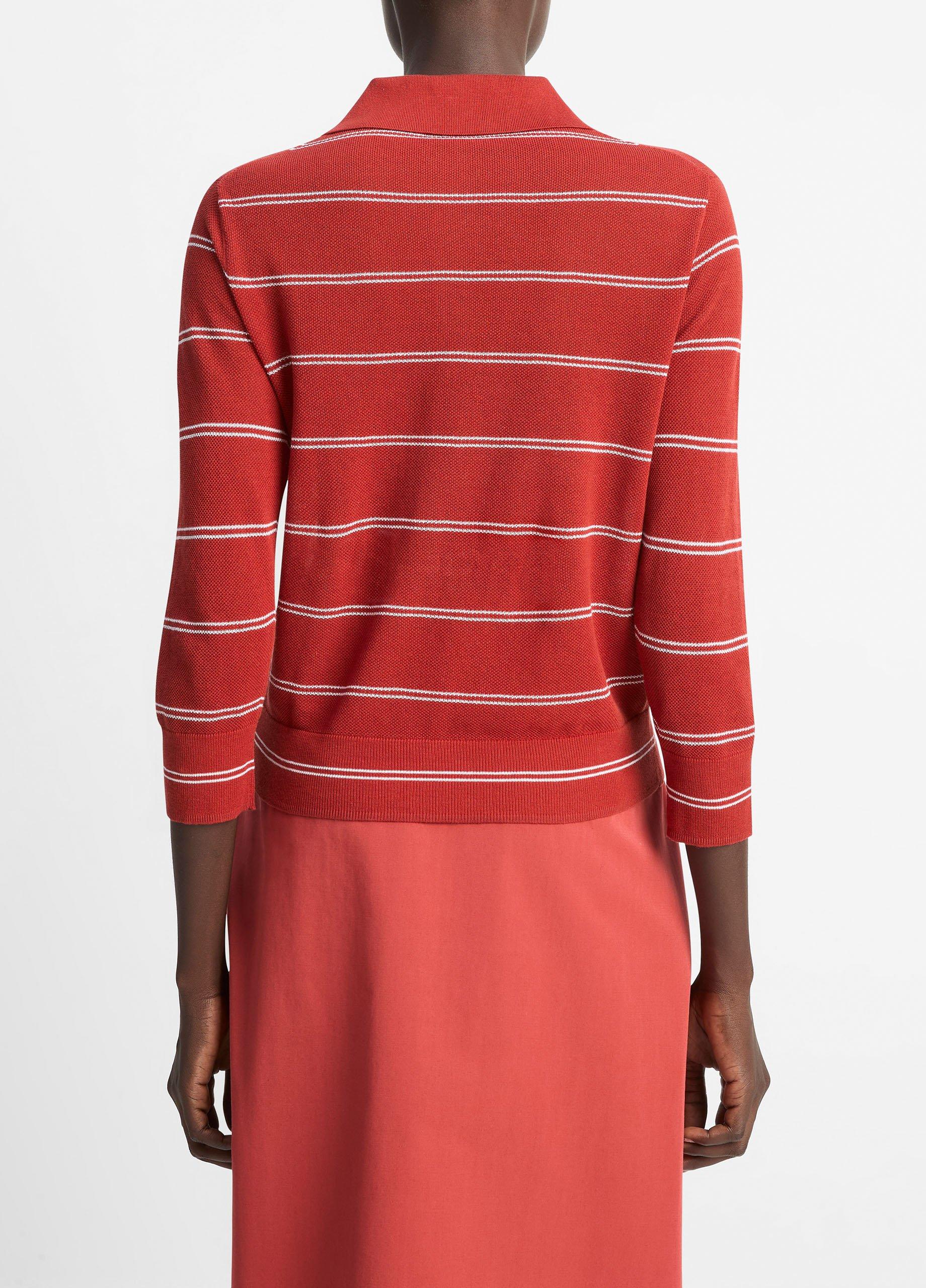 Striped Italian Cotton Piqu&eacute; Polo Shirt image number 2