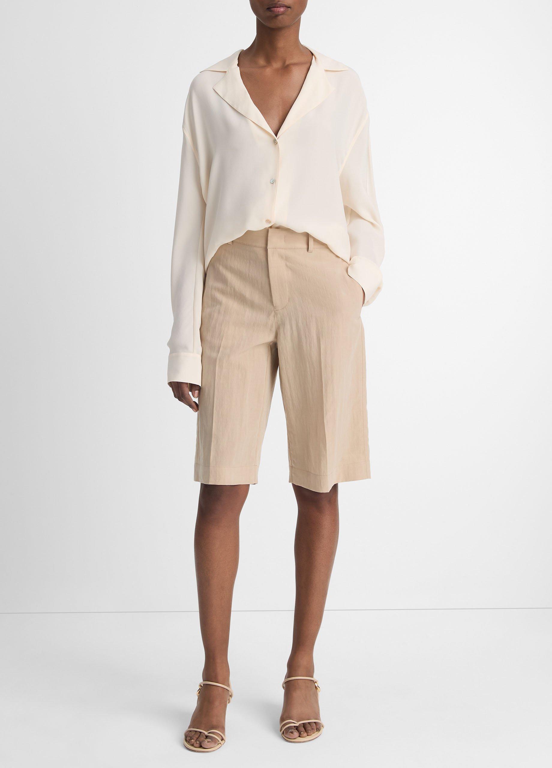 Silk Lapel-Collar Dolman-Sleeve Blouse image number 0