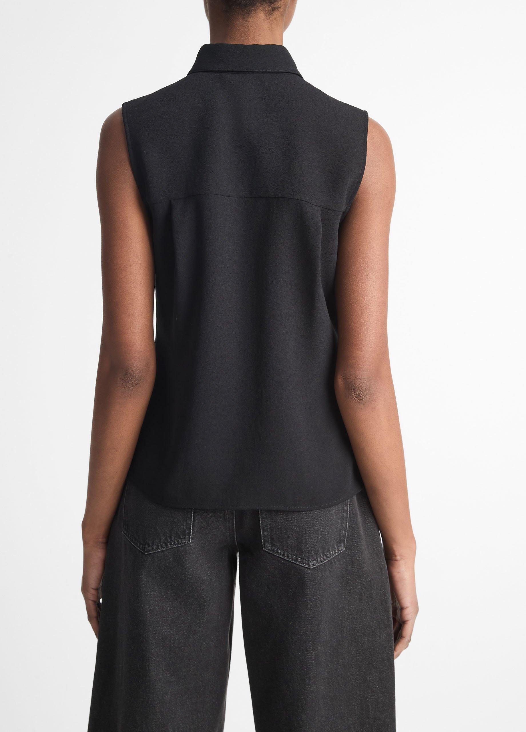 【利益還元祭】開催中！今年最後の大セール Sleeveless-Button-Front-Shirt- カットソー(半袖+袖なし)