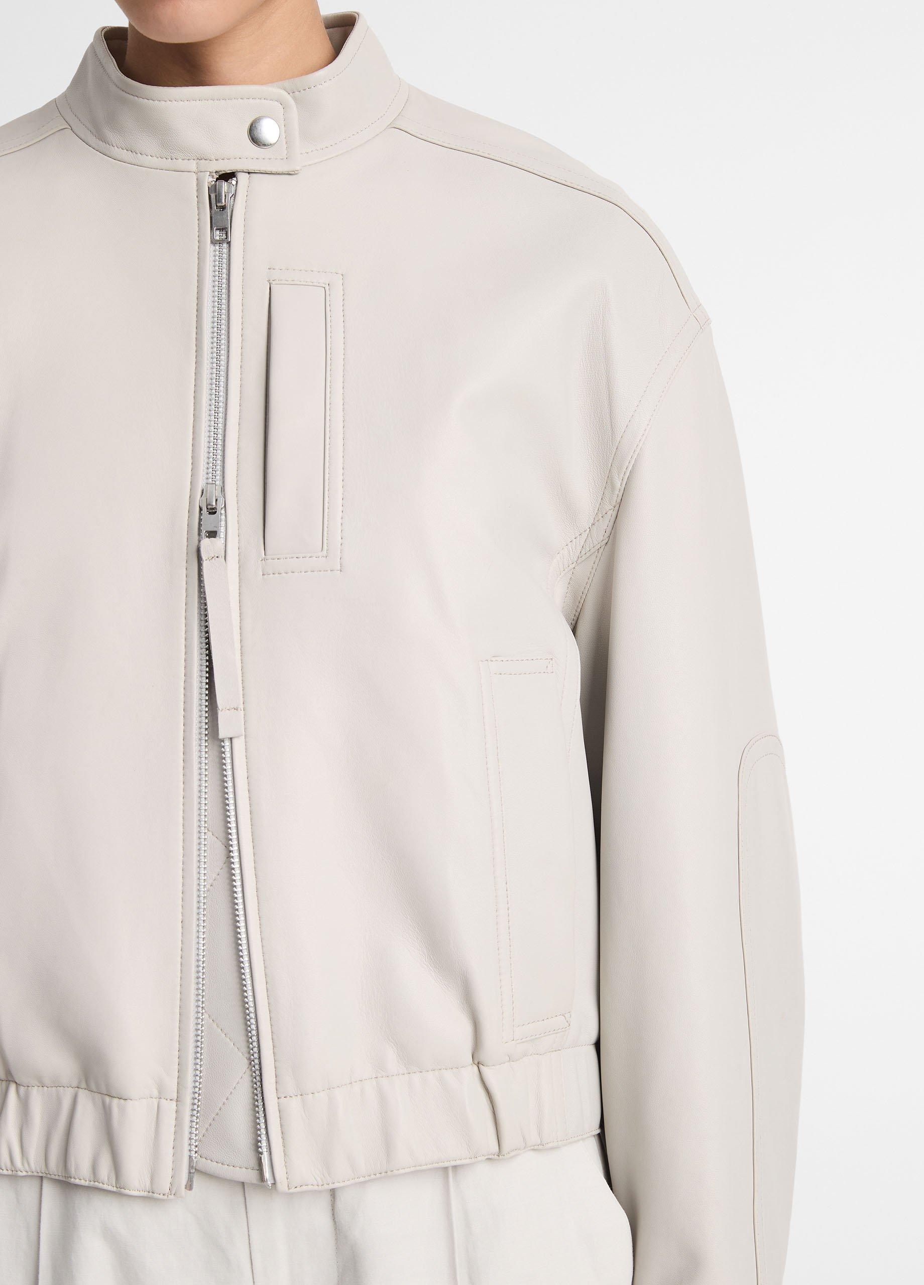 Thumbnail of Leather Cropped Bomber Jacket