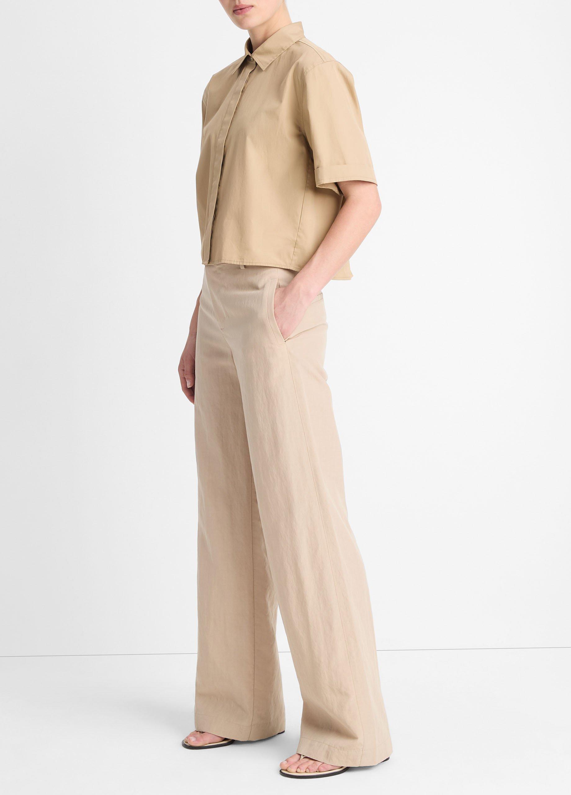 パンツ sullen vitage wide slacks trousers Mid-Rise Textured Wide-Leg Trouser in Pants & Shorts | Vince