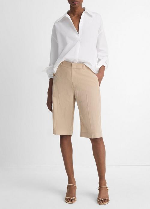 Mid-Rise Textured Tailored Short