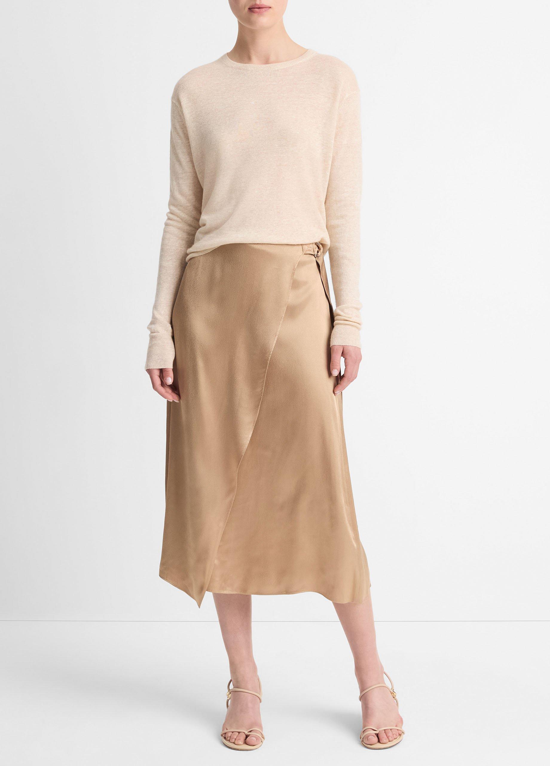 Draped D-Ring Wrap Skirt in Women | Vince