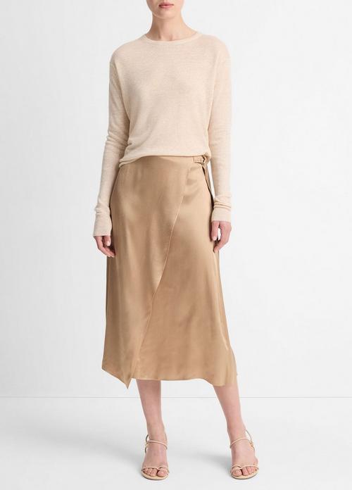 Draped D-Ring Wrap Skirt