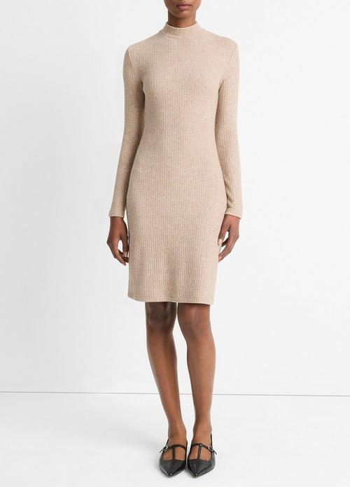 Ribbed Long-Sleeve Short Dress