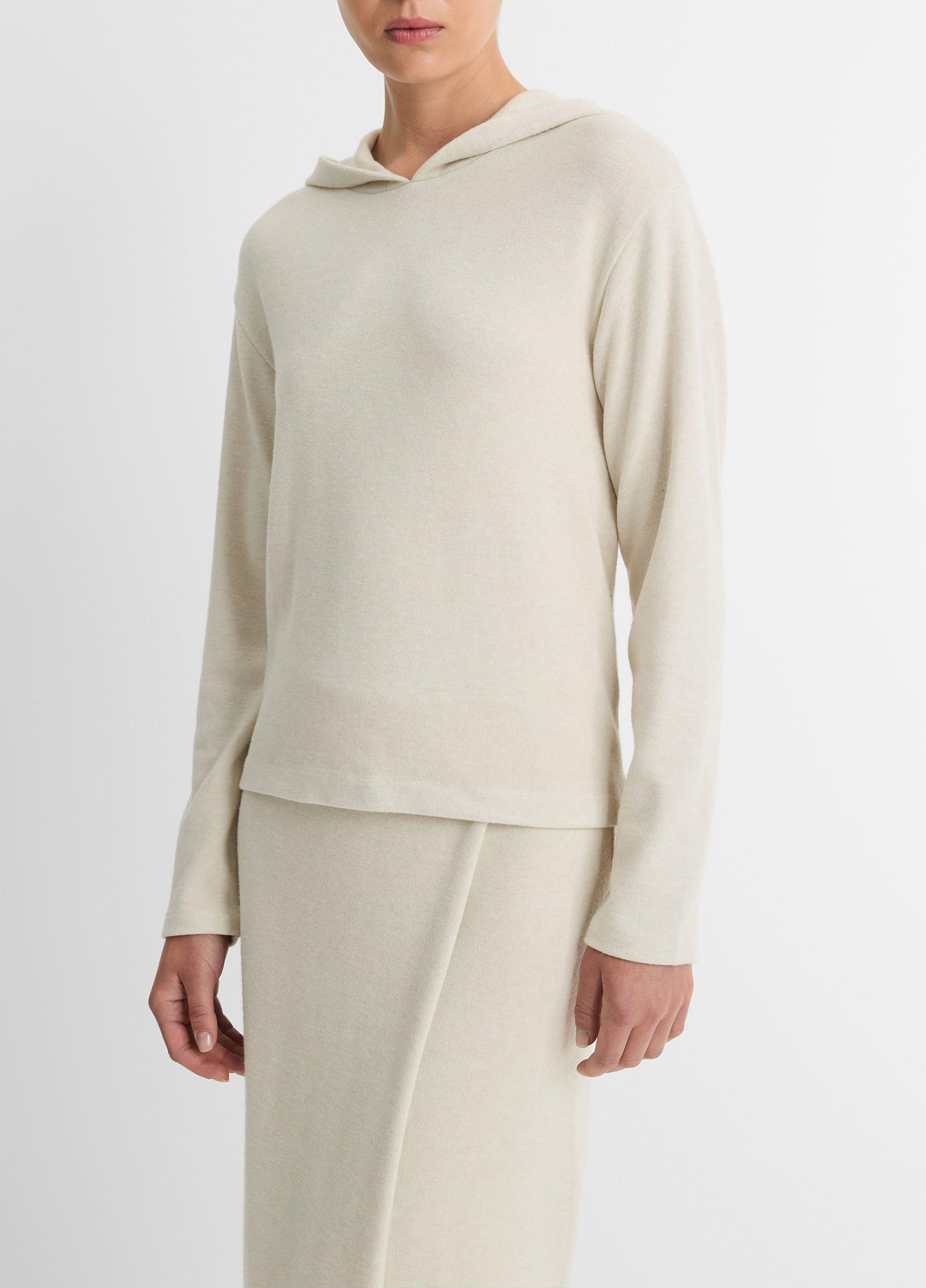 Women's Cozy Long-Sleeve Hoodie, Heather Ceramic, Size S Vince