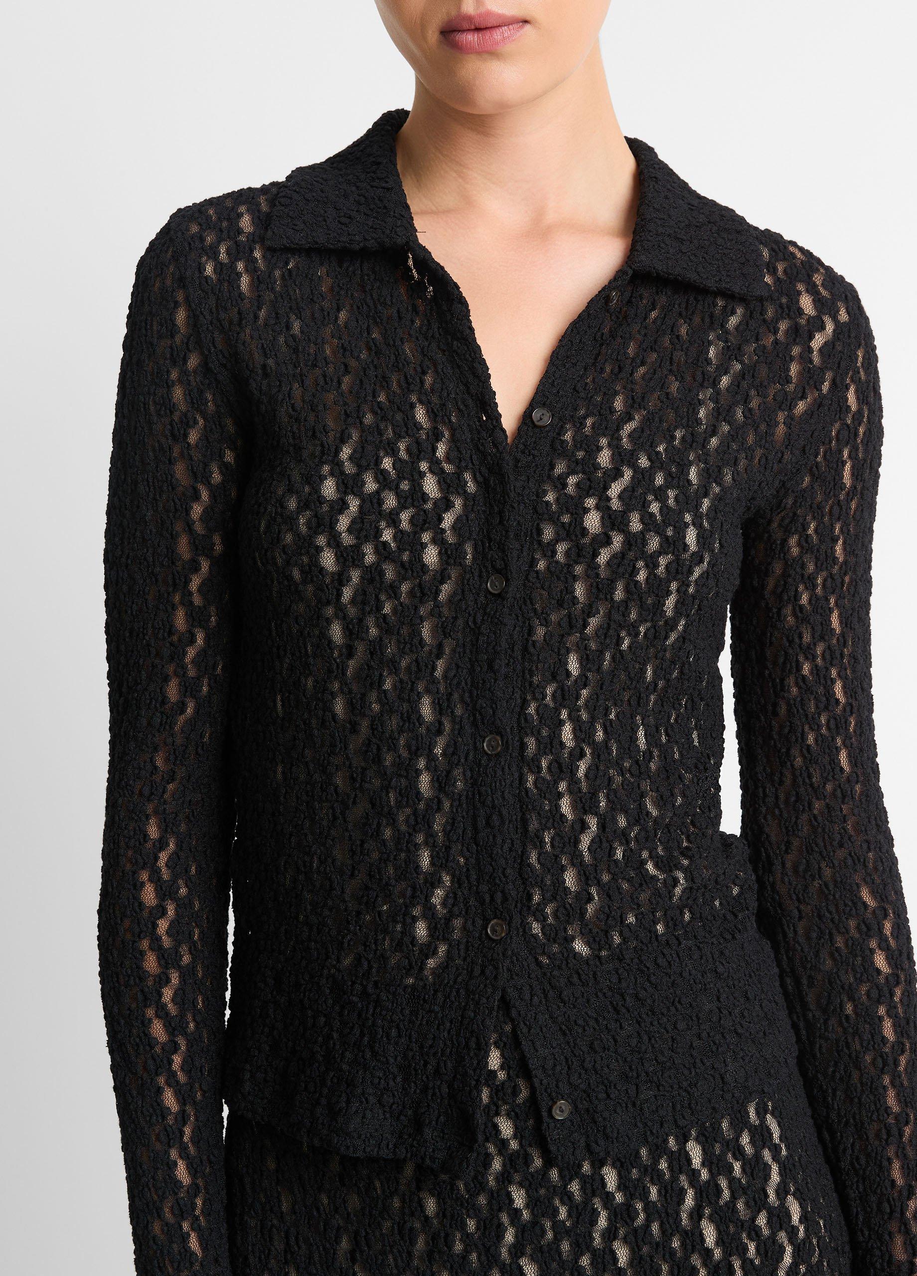 SOMEWHERE BUTTER ♥ Flower Lace Button Long Top SOMEWHERE BUTTER ♥ Flower Lace Button Long Top